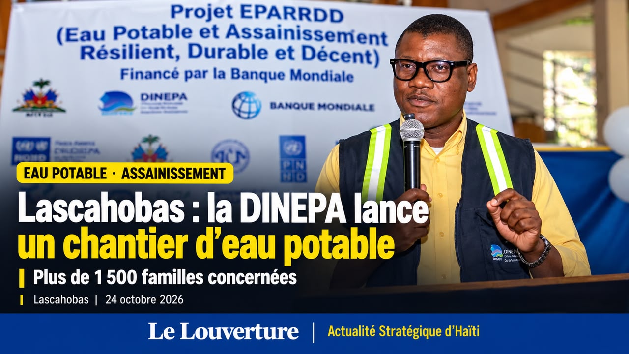 Lancement des travaux du système d'adduction d'eau potable à Décovil, Lascahobas.