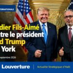 Le Premier ministre Alix Didier Fils-Aimé et le président américain Donald Trump lors du dîner à l'hôtel Lotte New York Palace.