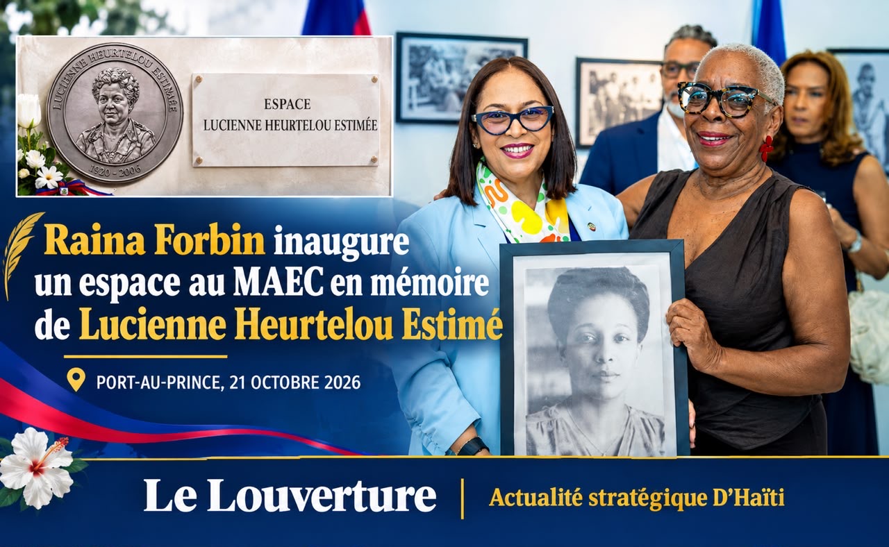 La ministre Raina Forbin lors de l'inauguration de l'Espace Lucienne Heurtelou Estimé au MAEC.