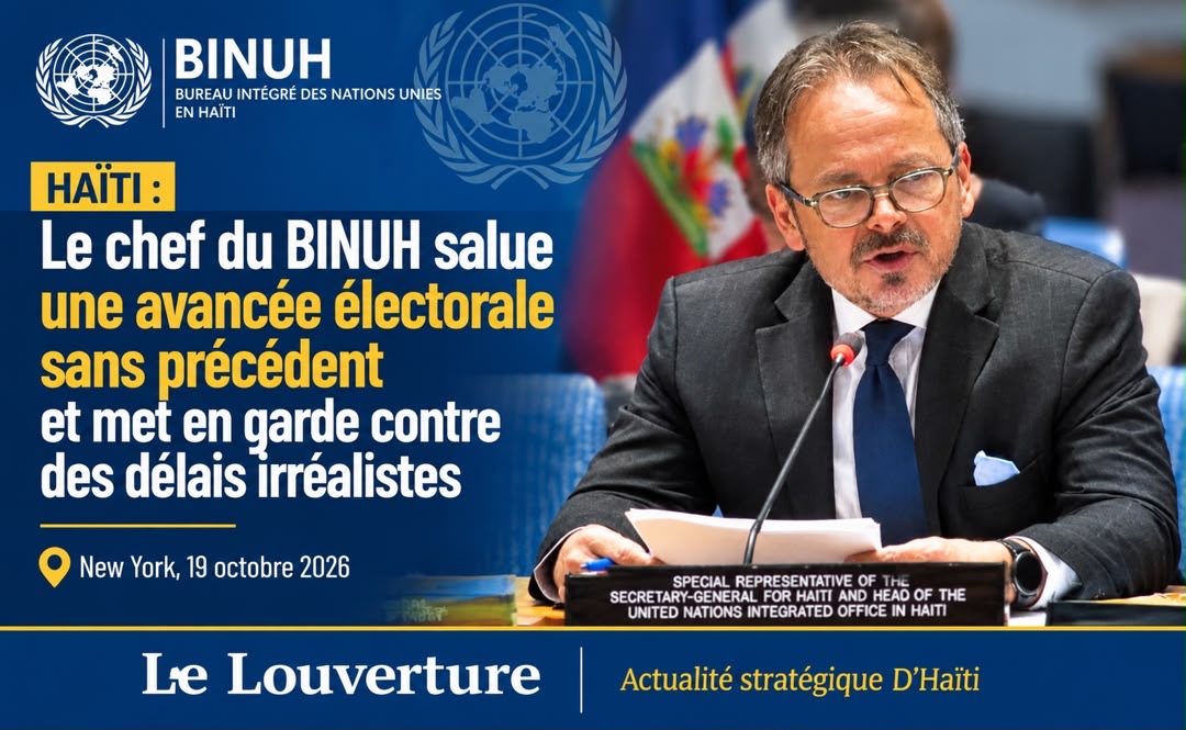 Le chef du BINUH Ruiz Massieu devant le Conseil de sécurité des Nations Unies à New York.
