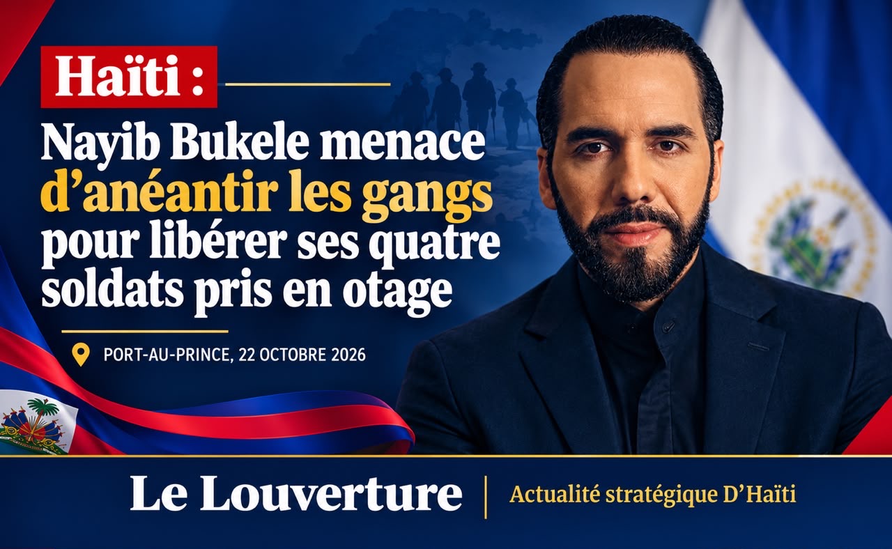 Le président salvadorien Nayib Bukele lors de son message d'avertissement aux gangs en Haïti.