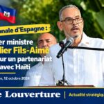 Le Premier ministre Alix Didier Fils-Aimé lors de la célébration de la fête nationale espagnole à Port-au-Prince.