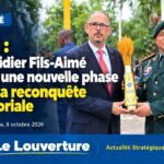 Le Premier ministre Alix Didier Fils-Aimé lors de la cérémonie de levée du drapeau à la base Vertières pour le lancement de la FRG.