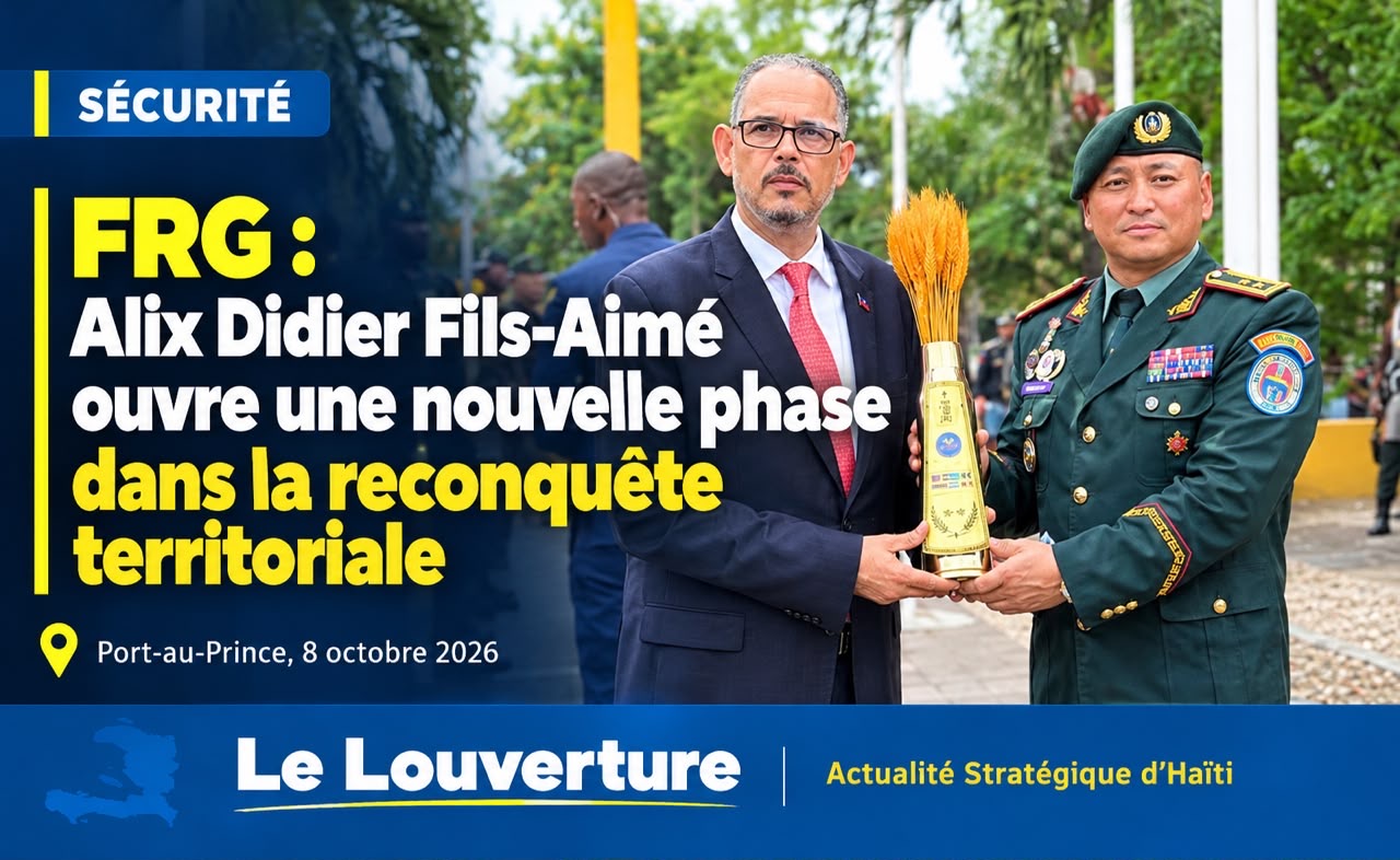 FRG : Alix Didier Fils-Aimé ouvre une nouvelle phase dans la reconquête territoriale 17 Le Premier ministre Alix Didier Fils-Aimé lors de la cérémonie de levée du drapeau à la base Vertières pour le lancement de la FRG.