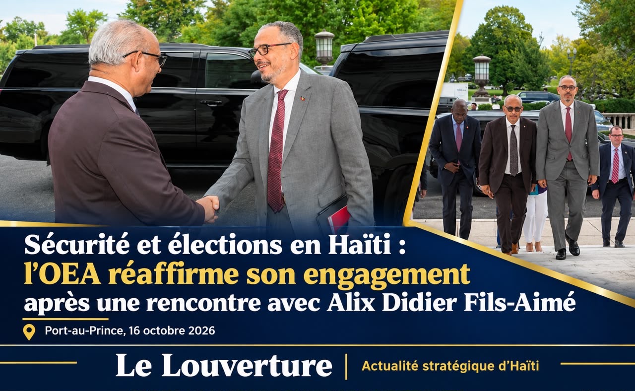 Sécurité et élections en Haïti : l’OEA réaffirme son engagement après une rencontre avec Alix Didier Fils-Aimé 15 Le Premier ministre Alix Didier Fils-Aimé et le secrétaire général de l'OEA Albert R. Ramdin lors de leur rencontre.