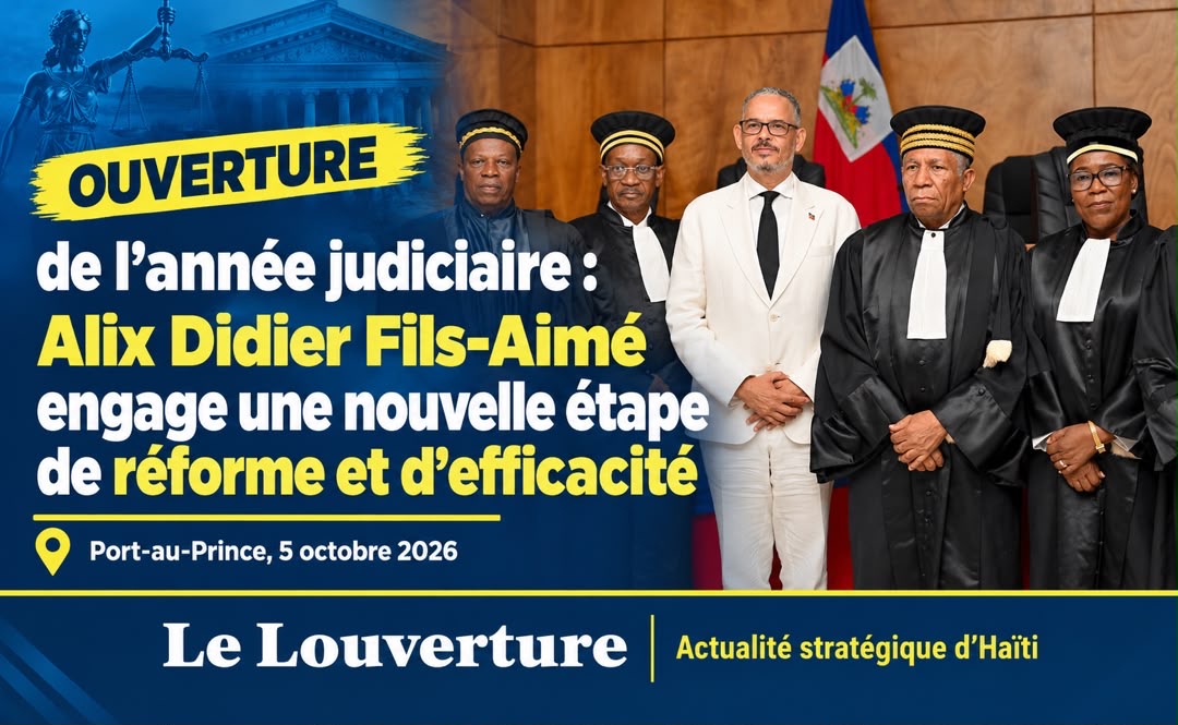 Le Premier ministre Alix Didier Fils-Aimé à la Cour de Cassation pour l'ouverture de l'année judiciaire 2026-2027.