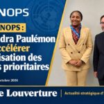 La ministre Sandra Paulémon et le directeur exécutif de l'UNOPS Jorge Moreira da Silva lors de leur rencontre à Bangkok.