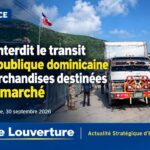 Circulaire du ministère de l'Économie et des Finances sur l'interdiction du transit en République dominicaine de marchandises destinées à Haïti.