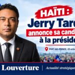 Jerry Tardieu lors de l'annonce de sa candidature à la présidence de la République.