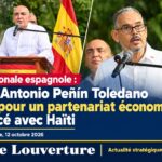 L'ambassadeur d'Espagne Marco Antonio Peñín Toledano et le Premier ministre Alix Didier Fils-Aimé lors de la célébration de la fête nationale espagnole.